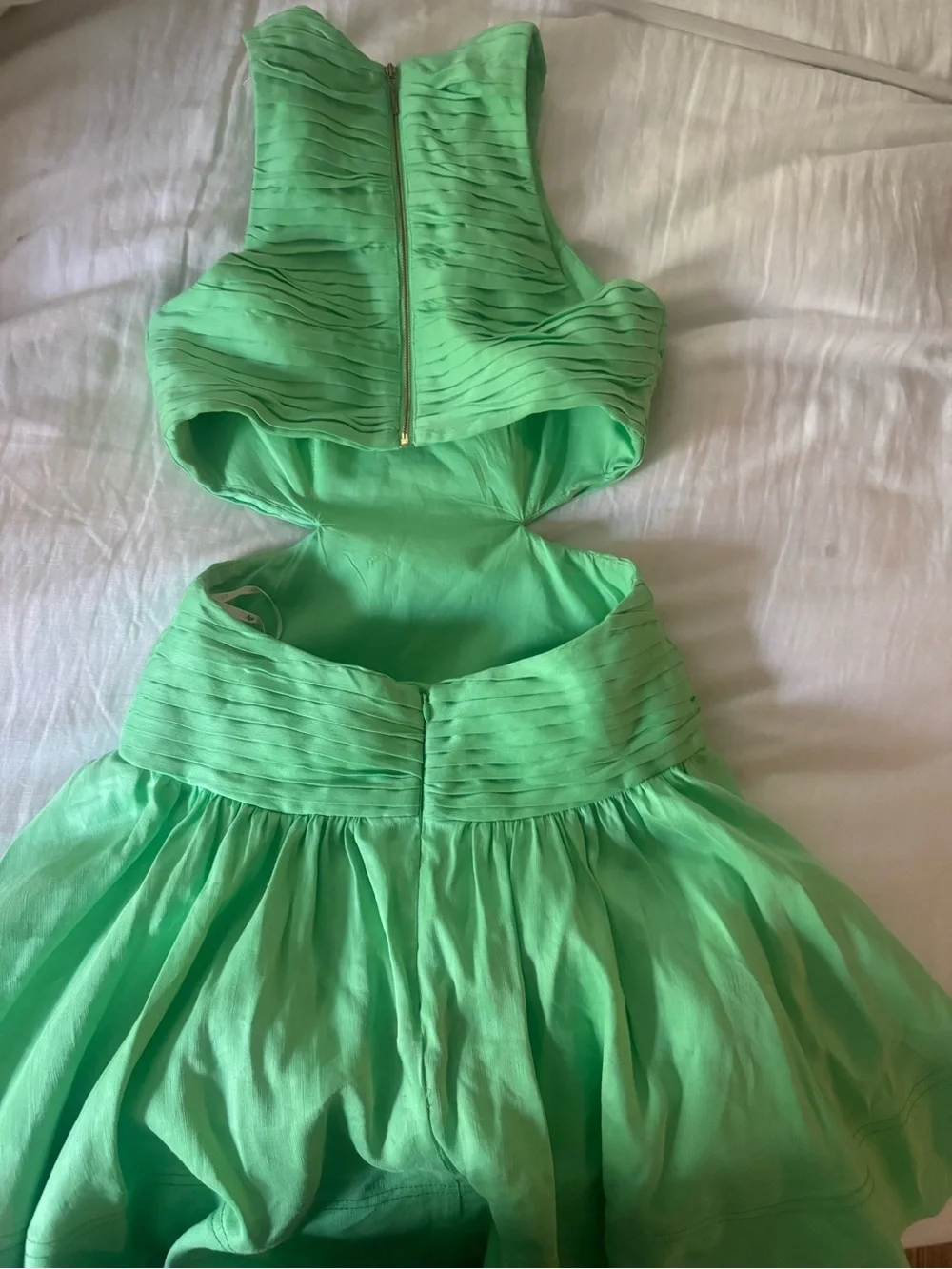 Aje Mint Green Cutout Mini Dress
